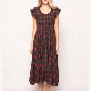 Ivy City Co Hattie Plaid Midi Dress